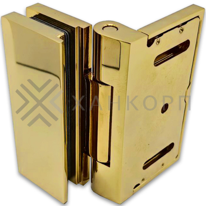 Петля Гера FDP-122 стена-стекло 90˚ открывание внутрь, латунь/золото