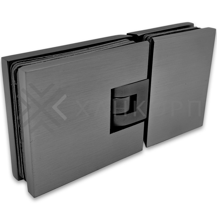 Петля Аврора FDP-181 стекло-стекло 180˚ с крышками, латунь/оружейная сталь