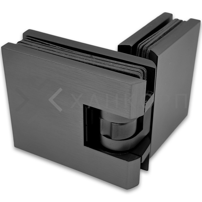 Петля Аврора FDP-181 стекло-стекло 180˚ с крышками, латунь/оружейная сталь