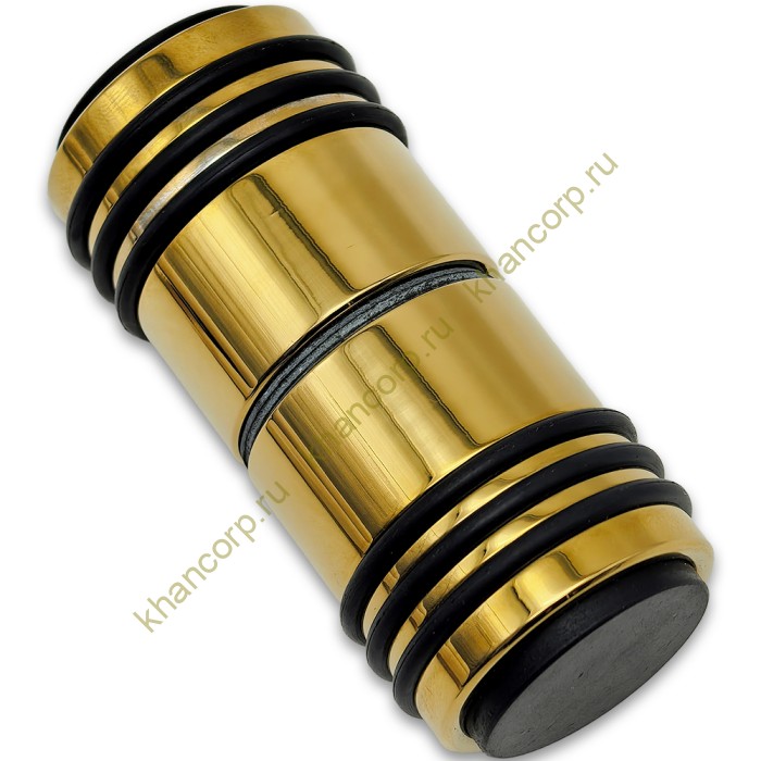 Ручка кноб Йота FDR-143 с двумя резиновыми торцами, алюминий/золото