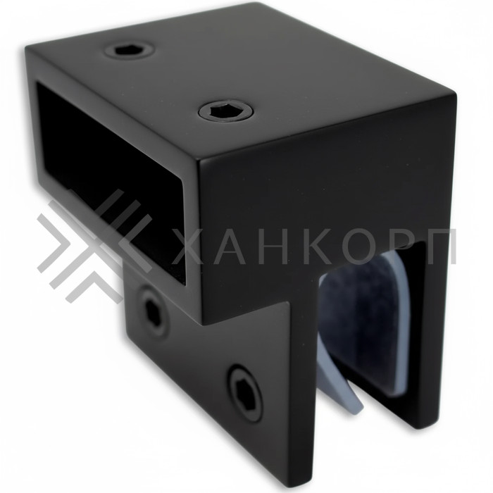 Держатель стекла FDC-33 торцевой 30х10 горизонтальный, нержавейка/черный