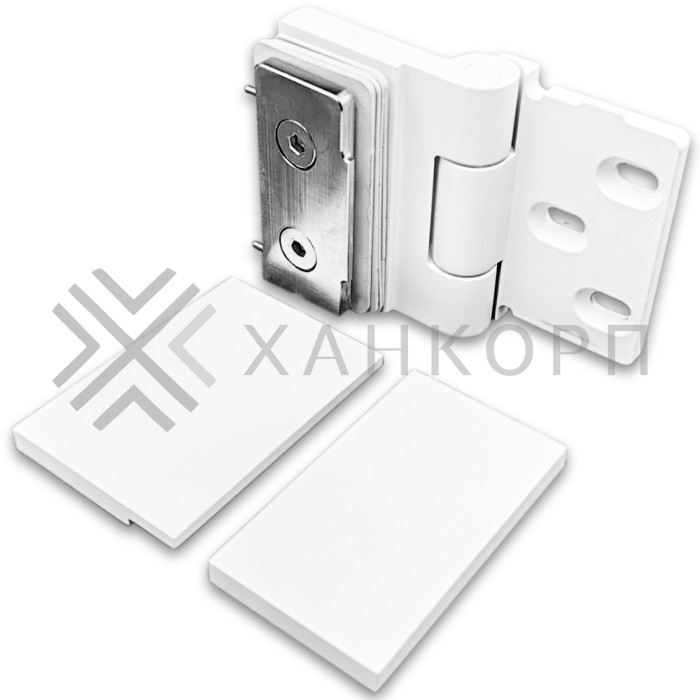 Петля Майя FDP-170 стена-стекло 90˚ открывание наружу, латунь/белый