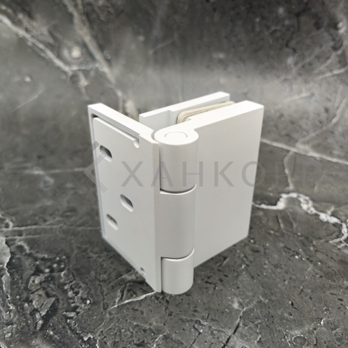 Петля Майя FDP-170 стена-стекло 90˚ открывание наружу, латунь/белый