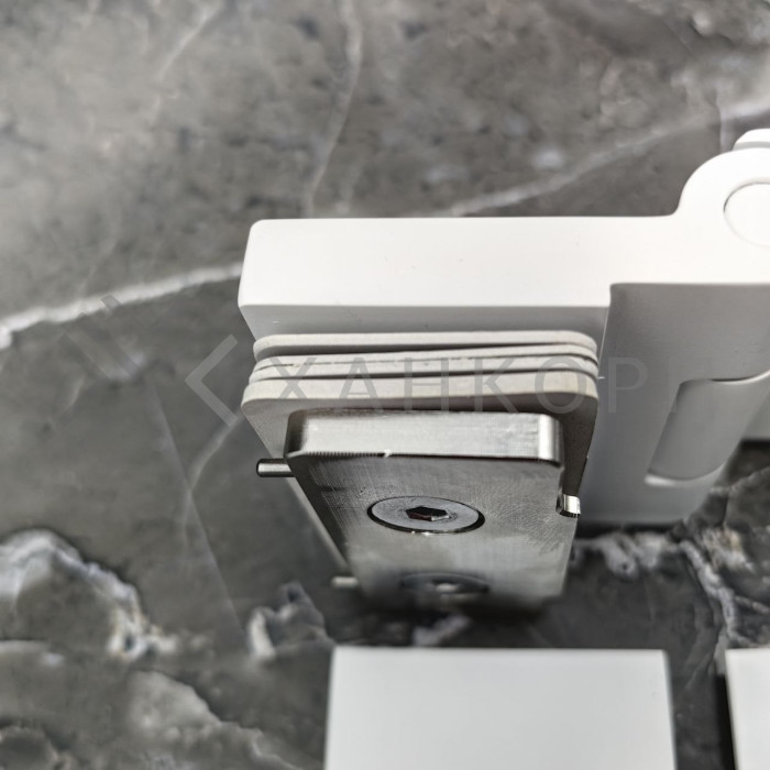 Петля Майя FDP-170 стена-стекло 90˚ открывание наружу, латунь/белый