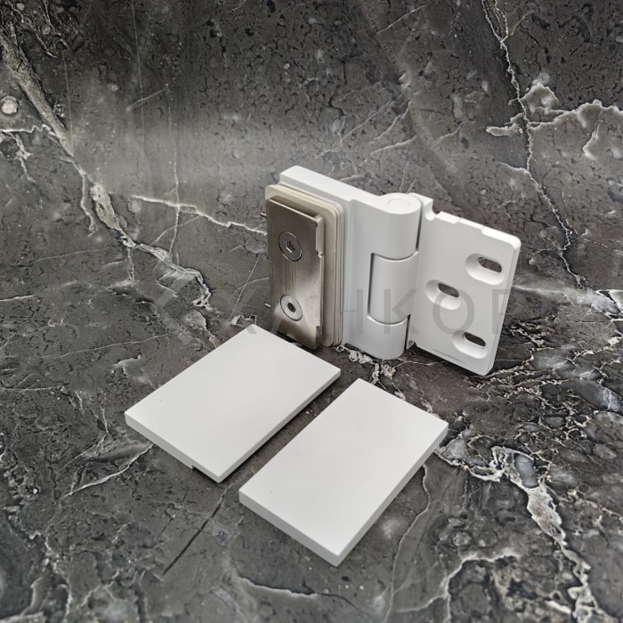 Петля Майя FDP-170 стена-стекло 90˚ открывание наружу, латунь/белый