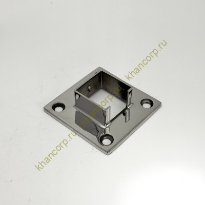 Фланец FOP-40p.43 для поручня с пазом 40*40мм, GRIT 600, нержавейка/полированный