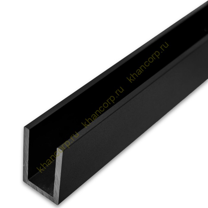 Профиль опорный FDPA-50.3, 20х13х2 мм под стекло 8 мм, 3 м, алюминий/черный