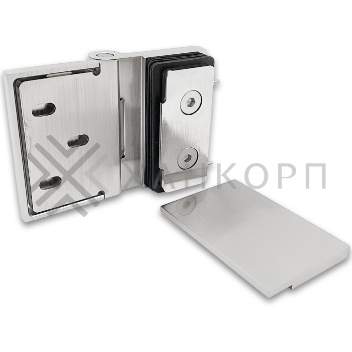 Петля Майя FDP-172 стена-стекло 90˚ открывание внутрь, латунь/матовый