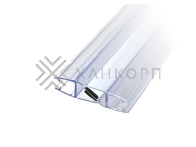 Уплотнитель магнитный ПРЕМИУМ 135°, 180° прозрачный, белый магнит 2.5 м под стекло 8 мм FDPP-511.8