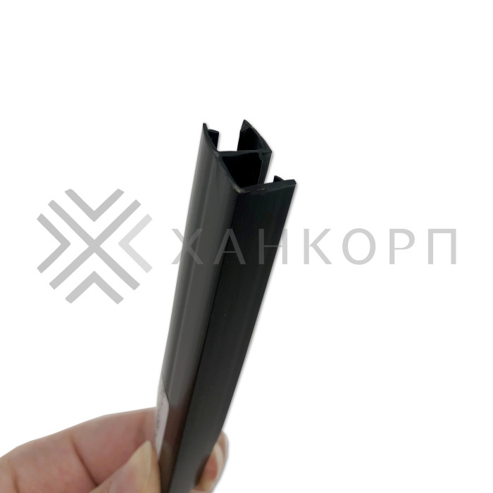 Уплотнитель FDPP-119.8 угловой 90° для стекла 8 мм черный 2.5 м, ПВХ/черный