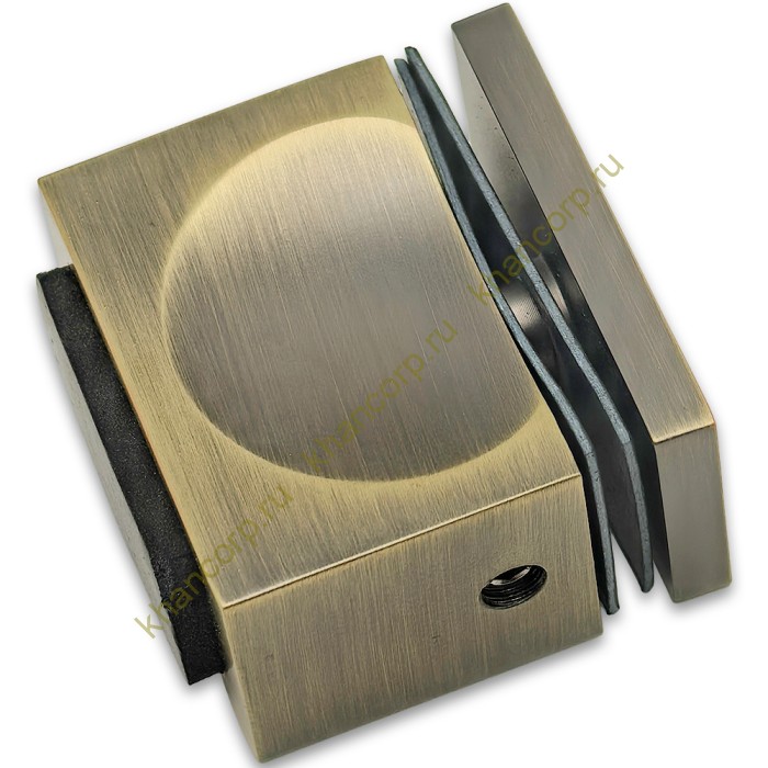 Ручка кноб FDR-67 с резиновым торцом (односторонняя), алюминий/бронза