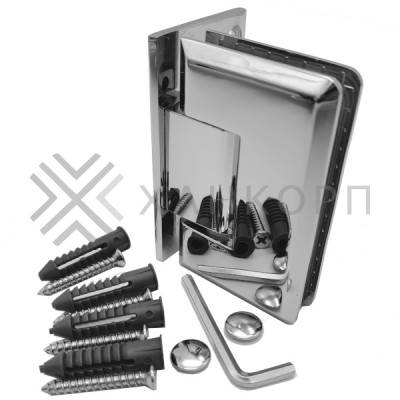 Петля Бета β FDP-20 стена-стекло с боковым креплением, цинк/хром