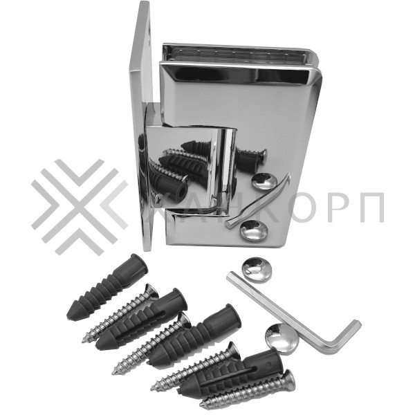 Петля Бета β FDP-20 стена-стекло с боковым креплением, цинк/хром