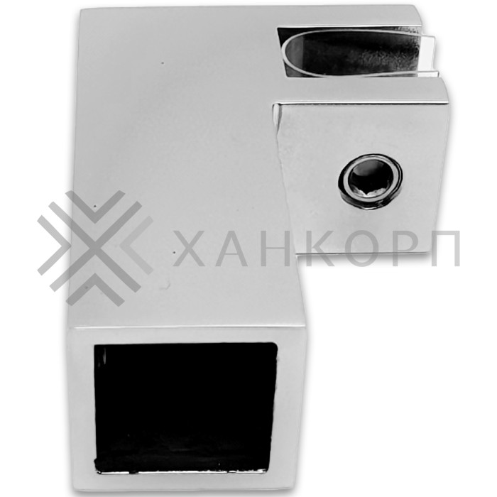 Держатель стекла FDC-61, 15х15 торцевой 90°, нержавейка/полированный