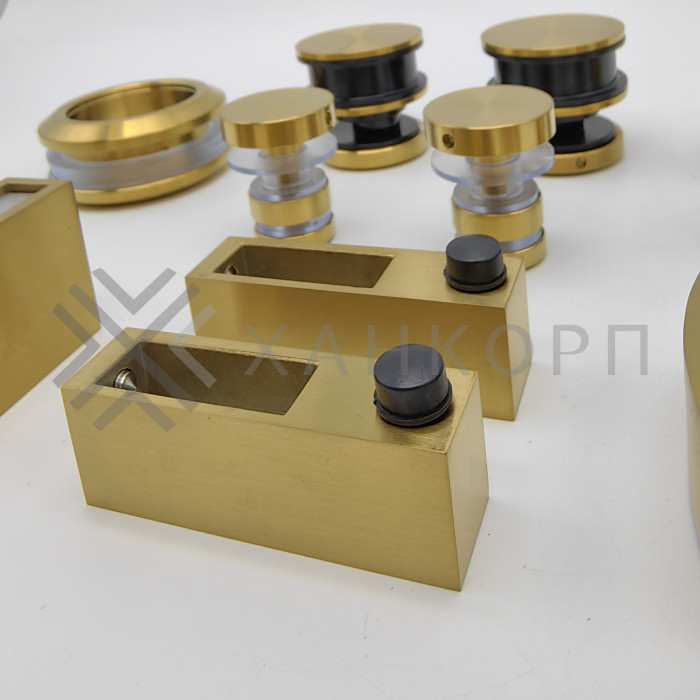 Раздвижная система Альфа FDS-1, нержавейка/брашированное золото