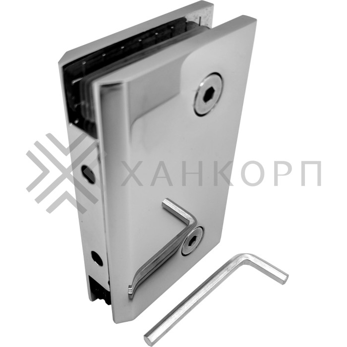 Коннектор Альфа α FDK-10 стена-стекло 90˚, цинк/хром