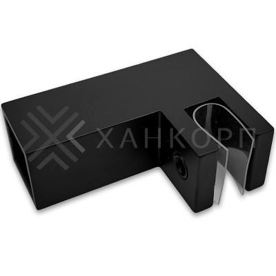 Держатель стекла FDC-61, 15х15 торцевой 90°, нержавейка/черный