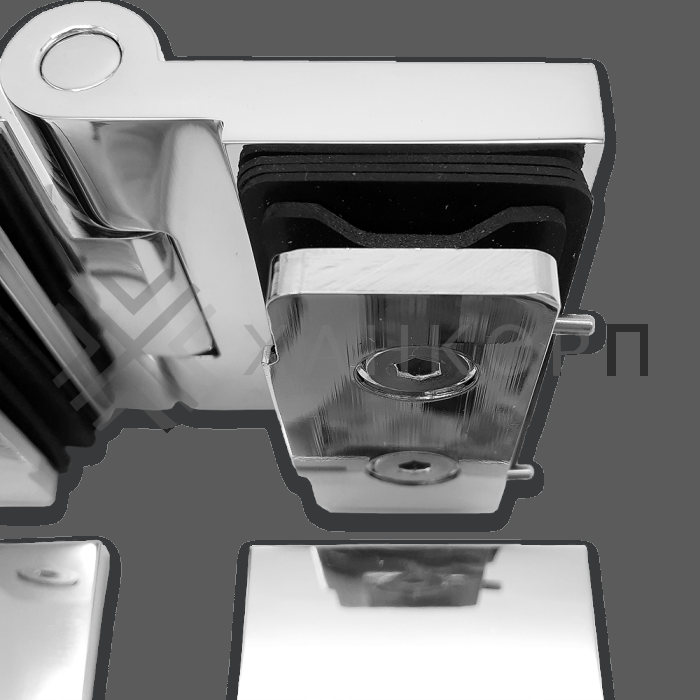 Петля Майя FDP-171 стекло-стекло 180˚, латунь/хром