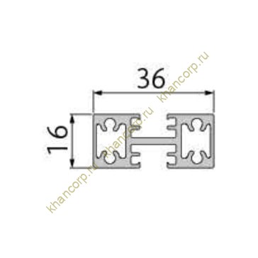 Профиль-перегородка FMPA-26.3 для стекла, длина 3 метров, алюминий/черный