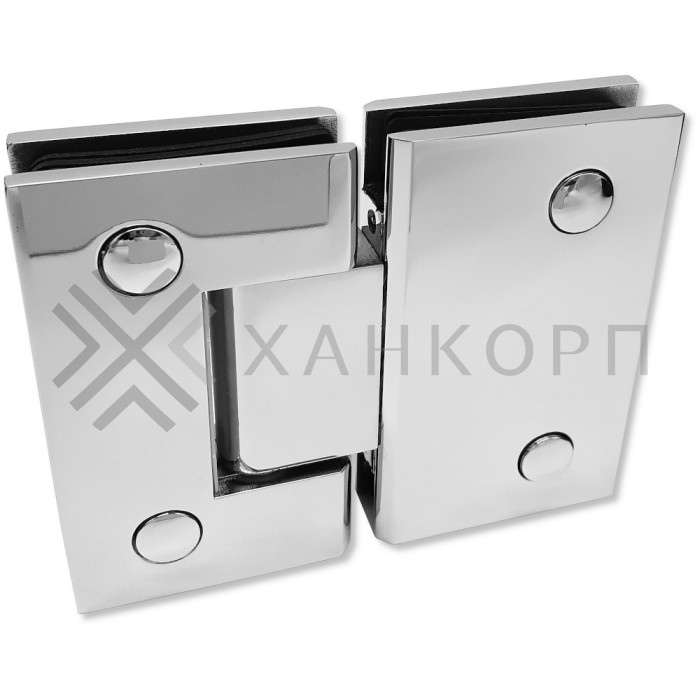 Петля Альфа α FDP-152 Премиум стекло-стекло 180˚, нержавейка/полированный