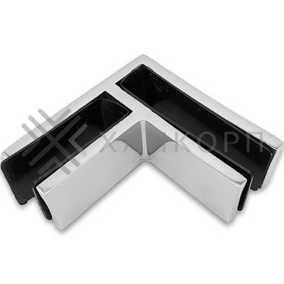 Крепление стекла FKK-202, 67х66 мм стекло-стекло 90°, нержавейка/полированный