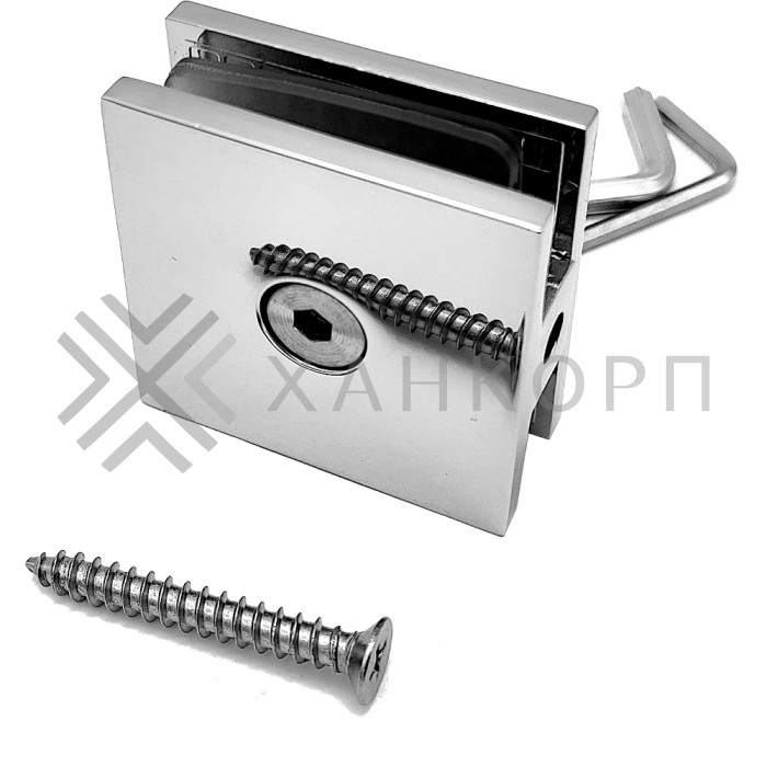 Коннектор Альфа α FDK-12 стена-стекло 90˚, цинк/хром