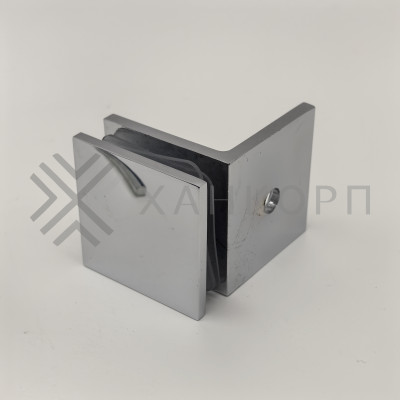 Коннектор Альфа α FDK-13 стена-стекло 90˚ с пластиной, цинк/хром