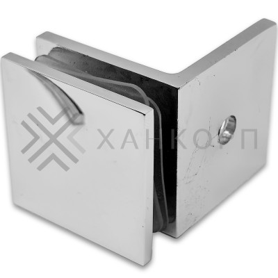 Коннектор Альфа α FDK-13 стена-стекло 90˚ с пластиной, цинк/хром