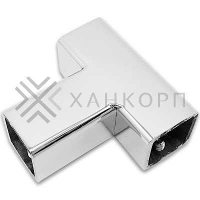 Соединитель FDC-63 трубы 15х15 Т-образный, нержавейка/полированный