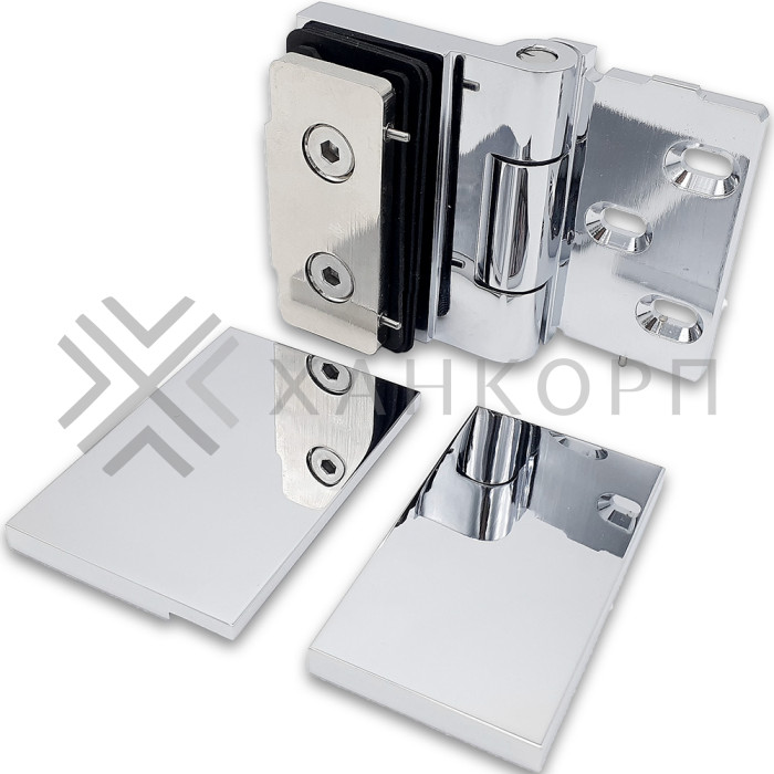 Петля Майя FDP-170 стена-стекло 90˚ открывание наружу, латунь/хром