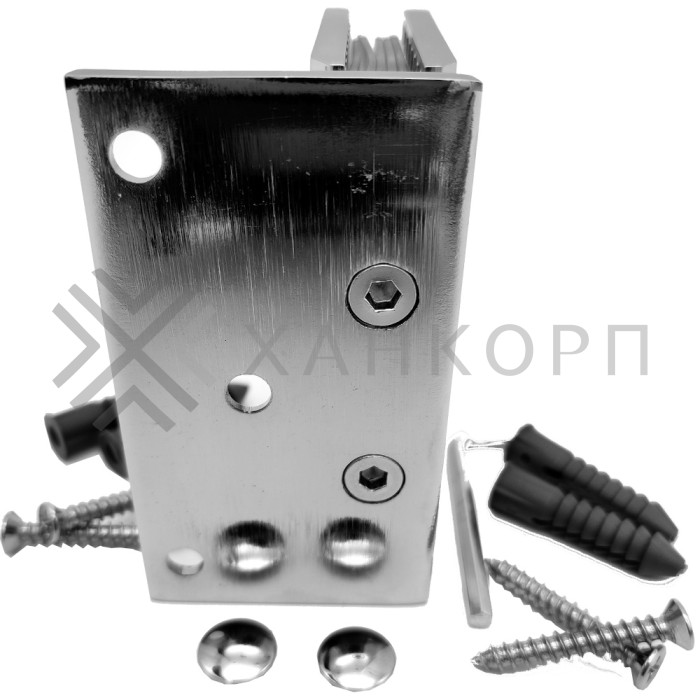 Петля Альфа α FDP-10 стена-стекло с боковым креплением, цинк/хром