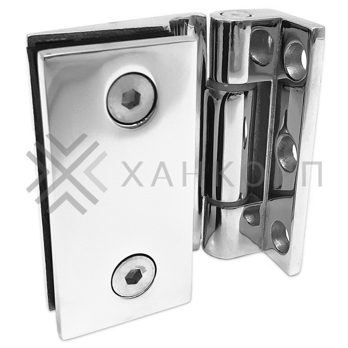 Петля Европа FDP-114 стена-стекло 90° без крышек, нержавейка/полированный