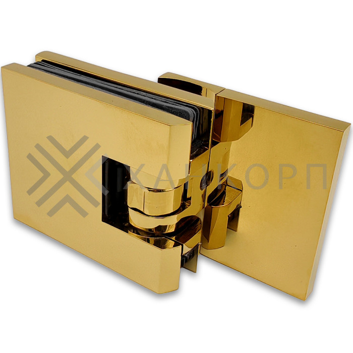 Петля Аврора FDP-180 стена-стекло 90˚ с крышками, латунь/золото