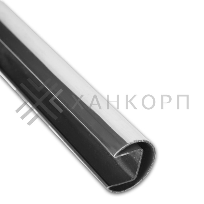 Поручень FOP-220 круглый Ø42.4 мм с пазом 24х24 длина 6 м, нержавейка/полированный