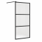 Комплект душевой шторки FDS-108 размером 900х1900 с матовым стеклом 8мм, алюминий/черный
