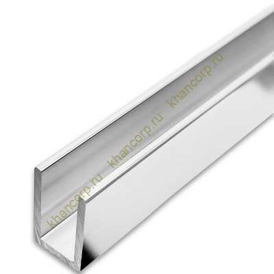 Профиль FDPA-50.22 п-образный 20х13х2 мм под стекло 8мм, 2.2 м, алюминий/полированный