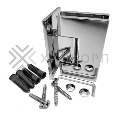 Петля Альфа α FDP-11 стена-стекло центральное крепление, цинк/хром