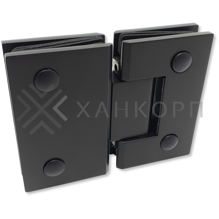 Петля Альфа α FDP-152 Премиум стекло-стекло 180˚, нержавейка/черный