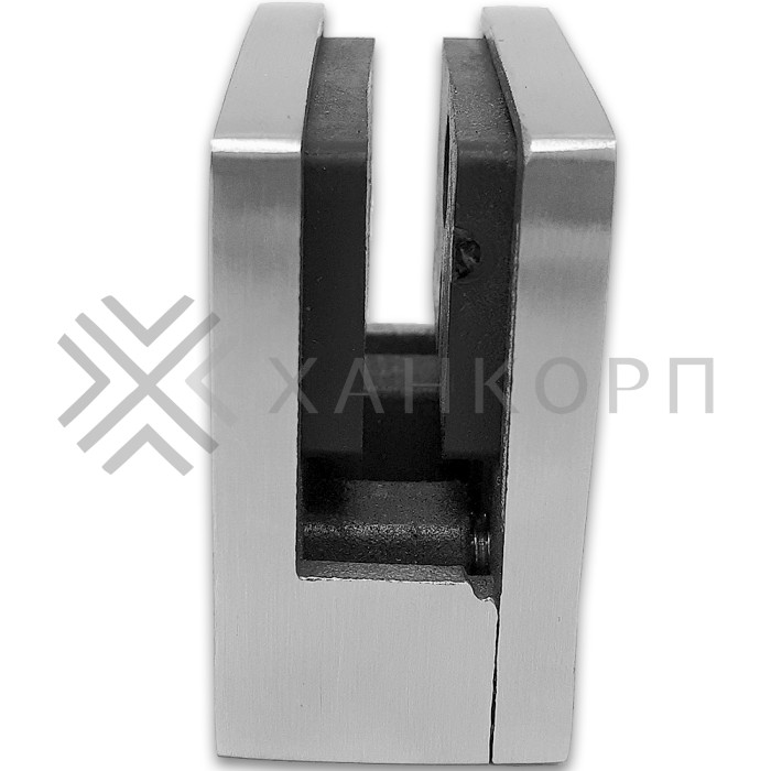 Крепление стекла FKK-83, 45х45х26 к плоской трубе или полу, литое, нержавейка/матовый