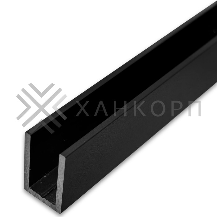 Профиль FDPA-60.3 п-образный 19х14,5х2 мм под стекло 10 мм, 3 м, алюминий/черный