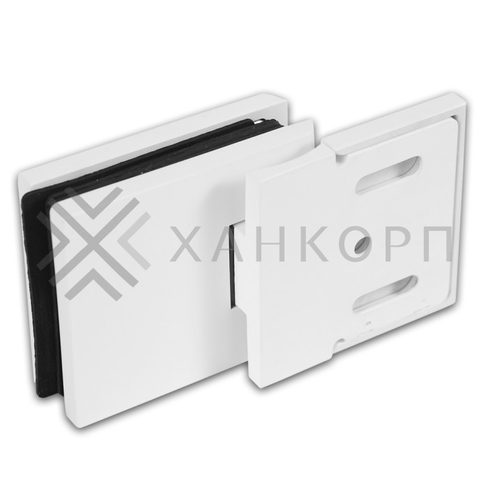 Петля Аврора FDP-180 стена-стекло 90˚ с крышками, латунь/белый