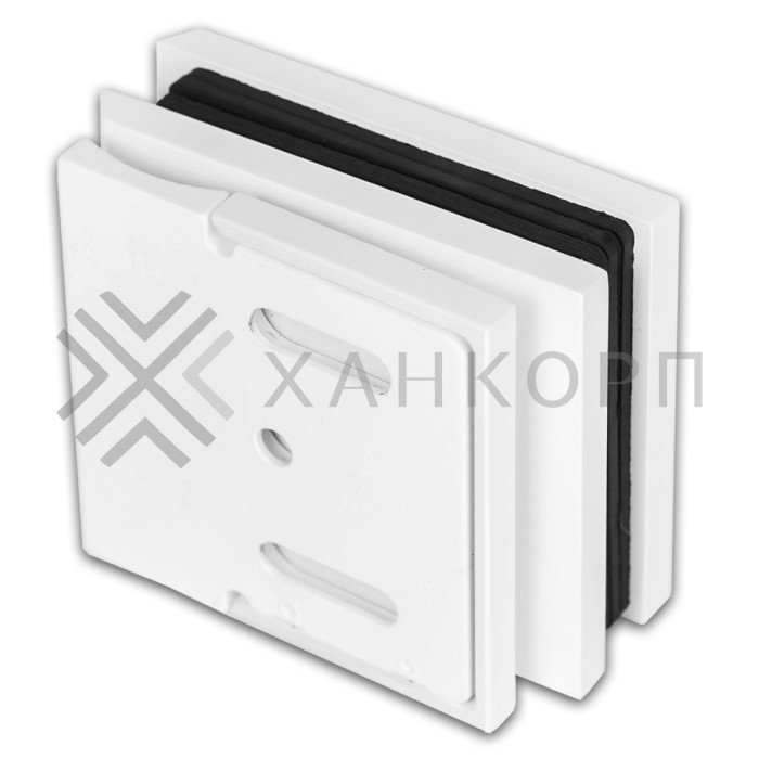 Петля Аврора FDP-180 стена-стекло 90˚ с крышками, латунь/белый