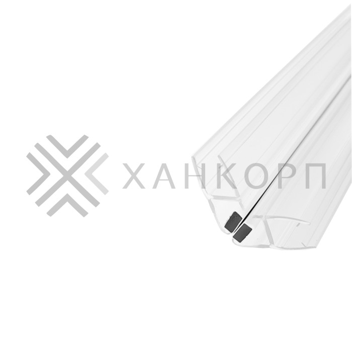 Уплотнитель ПРЕМИУМ магнитный 90°, 180° прозрачный, белый магнит 2.2 м под стекло 6 мм FDPP-502.6