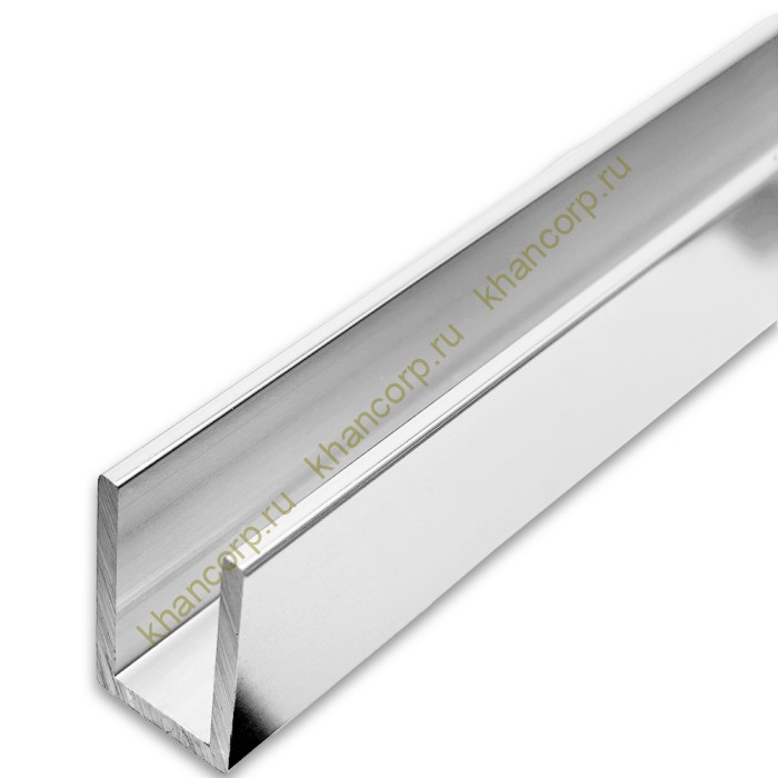 Профиль FDPA-50.3 п-образный 20х13х2 мм под стекло 8 мм, 3 м, алюминий/полированный