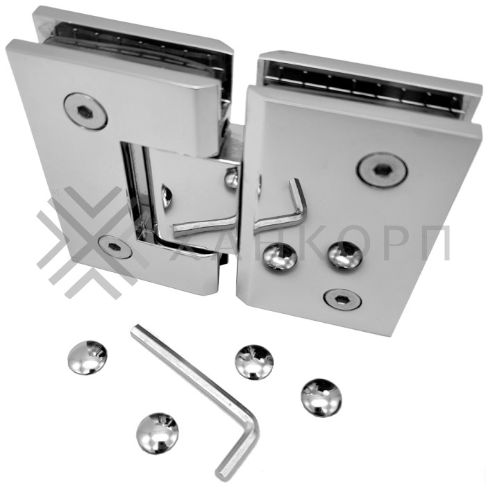 Петля Альфа α FDP-12 стекло-стекло 180˚, цинк/хром