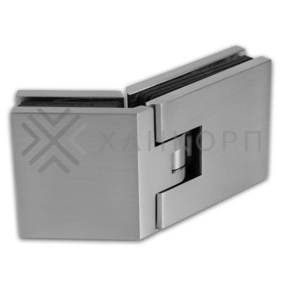 Петля Аврора FDP-185 стекло-стекло 135˚ с крышками, латунь/матовый