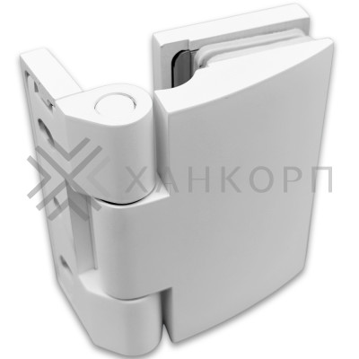 Петля Европа FDP-118 стена-стекло 90° с крышками, латунь/белый