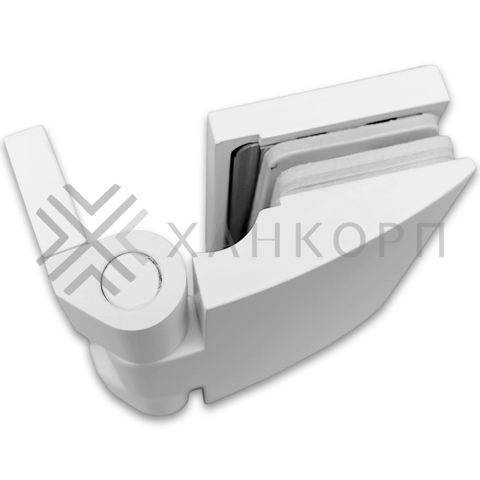 Петля Европа FDP-118 стена-стекло 90° с крышками, латунь/белый