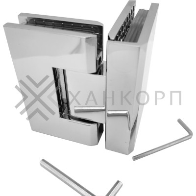 Петля Альфа α FDP-13 стекло-стекло 90˚, цинк/хром