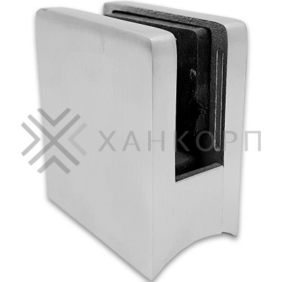 Крепление стекла FKK-81, 45х45х26 к круглой трубе Ø38 литое, нержавейка/матовый